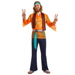 Hippie 60S Kostuum Oranje Heren, Verzenden, Nieuw