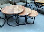 Rico, set van 3 bijzettafels, acaciahout (nieuw, outlet), Maison & Meubles, Tables | Tables d'appoint