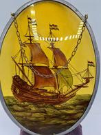 Glas-in-loodraam - 1960-1970 - Koopvaardijschip, Antiek en Kunst