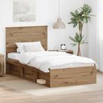 vidaXL Bedframe Ambachtelijk Eiken 100 x 200 cm Massief, Verzenden, Nieuw