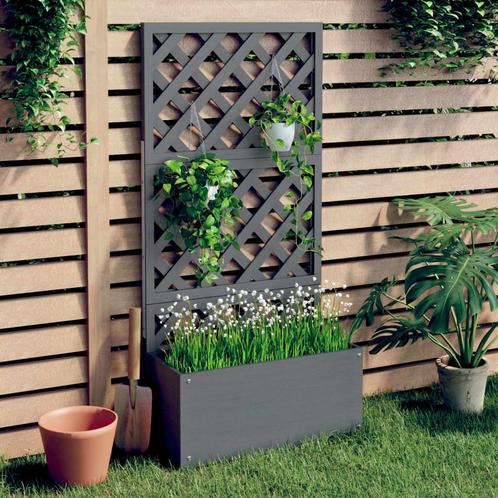 vidaXL Plantenbak met latwerk 65x33x135 cm HKC, Tuin en Terras, Bloempotten, Nieuw, Verzenden