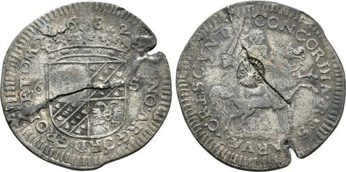 6 Stuiver mit Gegenstempel Blitzbuendel 1682 Nederland Gr..., Postzegels en Munten, Munten | Europa | Niet-Euromunten, België