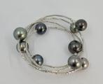 Armband - 18 karaat Witgoud - 9×10,5 mm Tahitiaanse parels