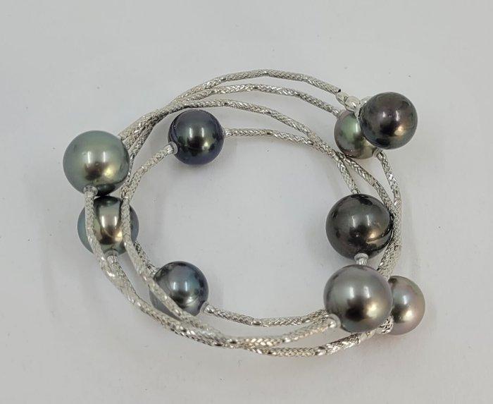 Armband - 18 karaat Witgoud - 9×10,5 mm Tahitiaanse parels, Bijoux, Sacs & Beauté, Bracelets