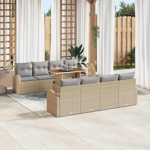 vidaXL Tuinbank Set 7 pcs beige en lichtgrijs 100 x 55 x 73, Tuin en Terras, Tuinsets en Loungesets, Nieuw, Verzenden
