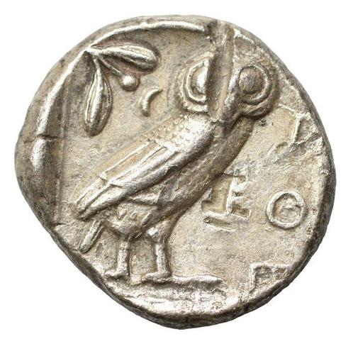 Attica, Athene Tetradrachm ca. 454–404 v. Chr., Postzegels en Munten, Munten | Europa | Niet-Euromunten
