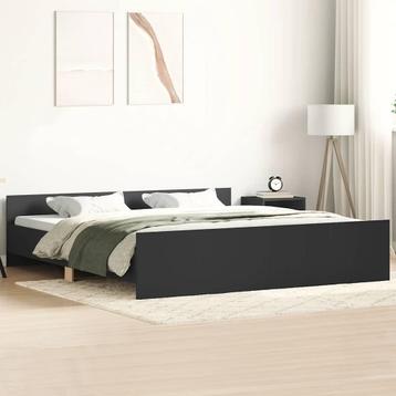 vidaXL Bedframe met hoofd- en voeteneinde zwart 180x200 cm, Huis en Inrichting, Slaapkamer | Bedden, Verzenden, Nieuw