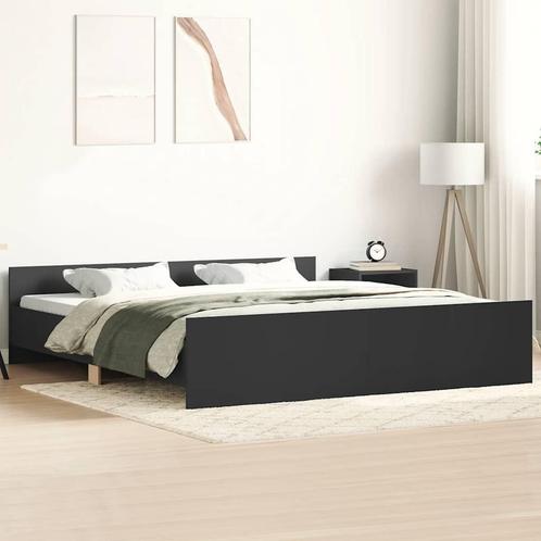 vidaXL Bedframe met hoofd- en voeteneinde zwart 180x200 cm, Huis en Inrichting, Slaapkamer | Bedden, Nieuw, Verzenden
