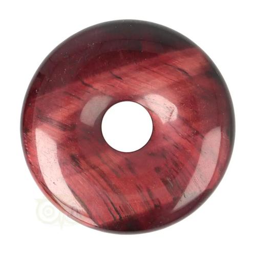 Rode Tijgeroog Donut Nr 14 - Ø 4 cm, Handtassen en Accessoires, Edelstenen, Nieuw, Verzenden