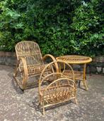 Fauteuil - Bamboe - Set uit de jaren 70 bestaande uit een, Antiek en Kunst