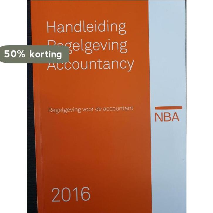 Handleiding regelgeving accountancy 2016 9789075103816, Boeken, Economie, Management en Marketing, Zo goed als nieuw, Verzenden