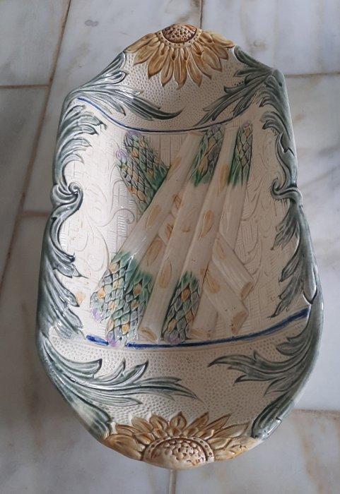 Wasmuel barbotin-majolica aspergeschaal - Schaal - Aardewerk, Antiek en Kunst, Kunst | Designobjecten