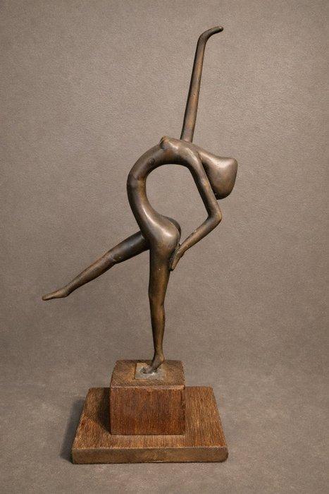 Beeld, Abstracte Ballerina brons - 45 cm - Brons, Hout, Antiek en Kunst, Curiosa en Brocante
