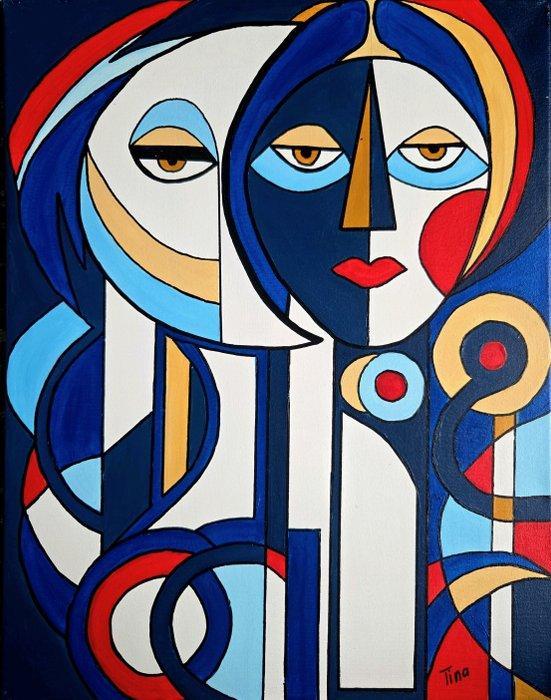 Tina Art - Blue Monday, Antiek en Kunst, Kunst | Schilderijen | Modern