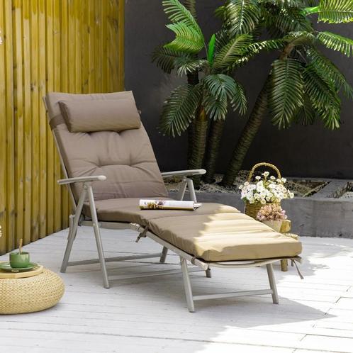 MaxxGarden Ligstoel Tuinstoel met kussen, Tuin en Terras, Tuinsets en Loungesets, Nieuw, Aluminium, Loungeset, 2 zitplaatsen, Ophalen of Verzenden