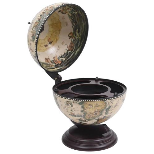 vidaXL Globebar tafelmodel eucalyptushout wit, Huis en Inrichting, Woonaccessoires | Wijnrekken, Nieuw, Verzenden