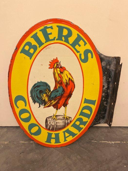 Bières Coq HARDI - Emaille plaat - Emaille, Antiek en Kunst, Antiek | Wandborden en Tegels