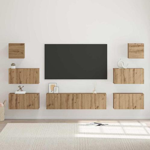 vidaXL Tv-meubelset 8 pcs artisanaal eikenkleurig 60 x 30 x, Huis en Inrichting, Kasten |Televisiemeubels, Nieuw, Verzenden