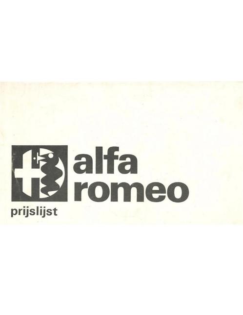 1969 ALFA ROMEO PRIJSLIJST NEDERLANDS, Livres, Autos | Brochures & Magazines