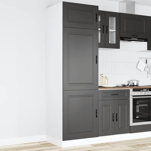 vidaXL Keukenkast Porto bewerkt hout zwart, Huis en Inrichting, Kasten | Overige, Nieuw, Verzenden