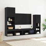 vidaXL TV Kast 4 pcs Zwart eiken 40.5 x 30 x 102 cm Bewerkt, Huis en Inrichting, Verzenden, Nieuw