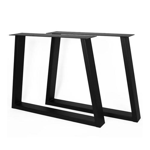 Stalen Onderstel Trapezium Zwart 10x4 cm set van 2, Maison & Meubles, Tables | Tables à manger, Envoi
