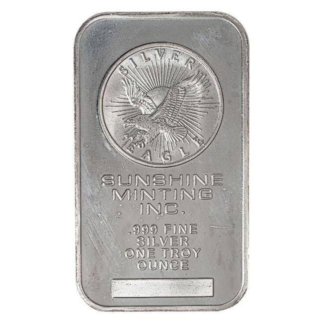 5 Troy Ounce - Zilver .999 - 5 x 1 oz Sunshine Minting, Postzegels en Munten, Edelmetalen en Baren
