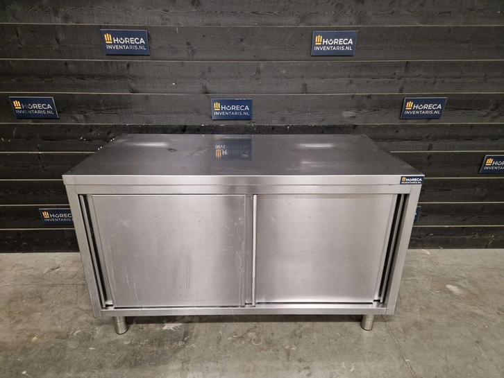 Werkkast | werktafel | schuifdeuren | RVS | 140cm, Zakelijke goederen, Horeca | Meubilair en Inrichting, Gebruikt