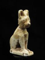 Oud-Egyptisch Faience amuleet van een kat (Bastet) - 3.3 cm