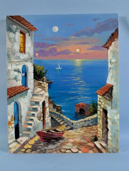 Salvatore Bilardi (XX-XXI) - Discesa verso il mare di, Antiek en Kunst, Kunst | Schilderijen | Klassiek
