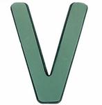 Letter v van steekschuim met bodem premier, passen niet op, Nieuw