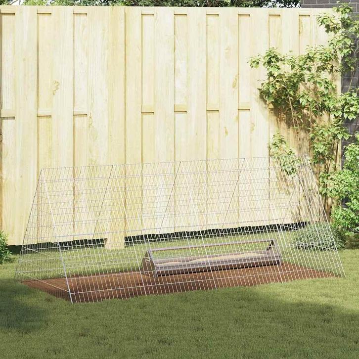 vidaXL Kippenhok Zilver 215 x 100 x 85 cm Gegevens staal, Animaux & Accessoires, Rongeurs & Lapins | Cages & Clapiers, Envoi