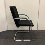 Lande vergaderstoel, sledestoel, Zwarte stoffering - chroom