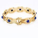 Armband - 14 karaat Geel goud - 8,55ct. tw. Lapis lazuli, Handtassen en Accessoires, Armbanden, Nieuw