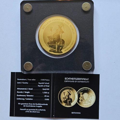 Tsjaad. 5000 Francs 2019 Britannia, 1/200 Oz (.999)  (Zonder, Postzegels en Munten, Munten | Europa | Niet-Euromunten