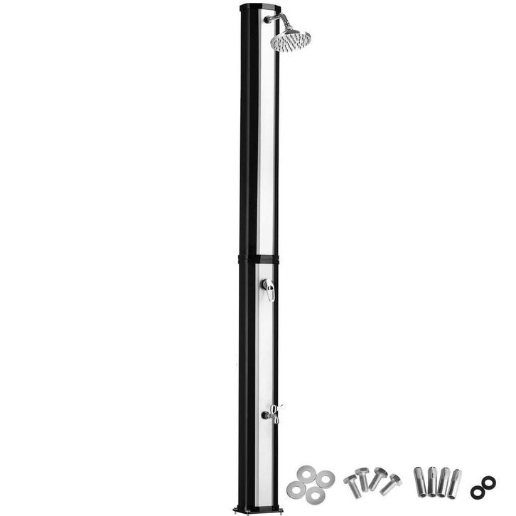 tectake Buitendouche Ofanto - zwart/zilver, Doe-het-zelf en Bouw, Sanitair, Verzenden