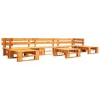 vidaXL 6-delige Loungeset pallet hout honingbruin, Tuin en Terras, Verzenden, Nieuw, Loungeset