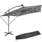 tectake Parasol Sunna LED-zonneenergie met zwengel 2,5 x 2,5, Tuin en Terras, Verzenden, Nieuw