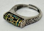 Tibetaanse ring met roterende Dzi-bezetting - Ring - 925