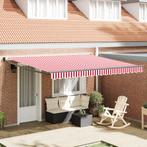 vidaXL Handmatig Uittrekbaar Ligbed Rood en Witte Streep, Tuin en Terras, Verzenden, Nieuw