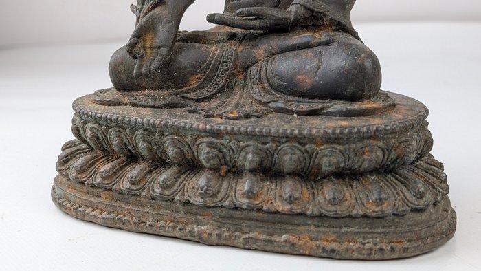 Oud standbeeld Medicijnboeddha - Brons - Nepal (Zonder, Antiquités & Art, Antiquités | Autres Antiquités