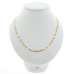 Gouden fantasie/figaro schakel ketting | 51,5 cm, Ophalen of Verzenden, Gebruikt, Overige kleuren, Goud