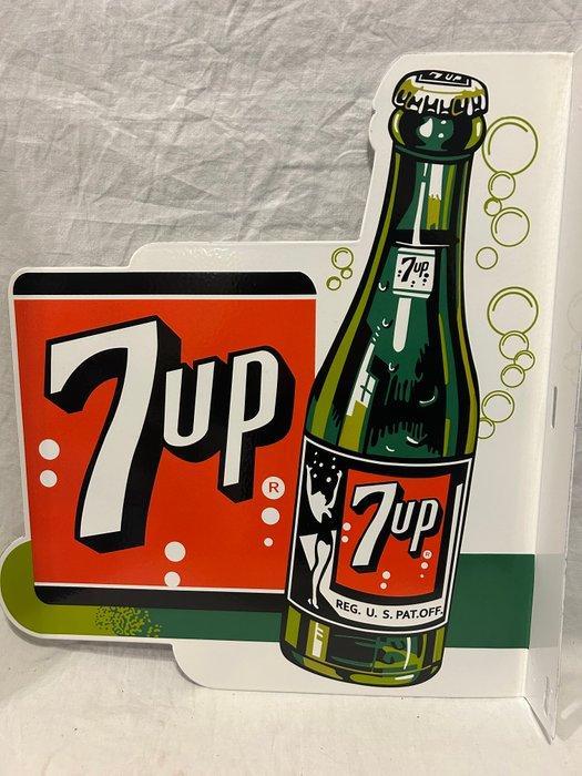 Emaille bord - emaille bord dubbelzijdig - 7up - Emaille, Antiek en Kunst, Antiek | Wandborden en Tegels
