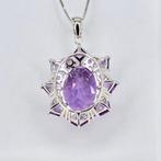 Zonder Minimumprijs - Halsketting Verguld Amethist - 18K, Nieuw