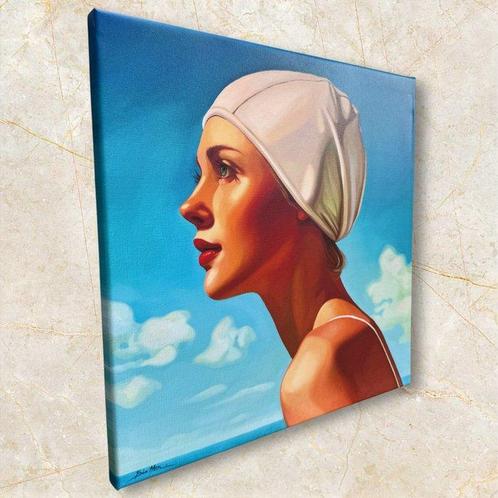 Biatturi Irina - Baigneuse au maillot blanc, Antiek en Kunst, Kunst | Schilderijen | Modern