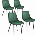 Set van 4 stoelen Monroe fluweellook - donkergroen, Huis en Inrichting, Stoelen, Nieuw, Verzenden