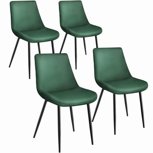 Set van 4 stoelen Monroe fluweellook - donkergroen, Huis en Inrichting, Stoelen, Verzenden
