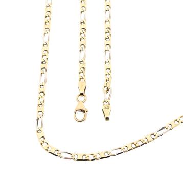 Bicolor gouden Figaro schakel ketting | 46 cm beschikbaar voor biedingen