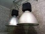 Plafondlamp (2) - Vintage fabriekslamp - Aluminium, Glas,