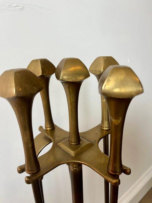 Openhaard accessoire - Messing - Grote haardset, Antiquités & Art, Curiosités & Brocante